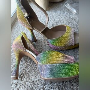 Rhinestone rainbow party shoes